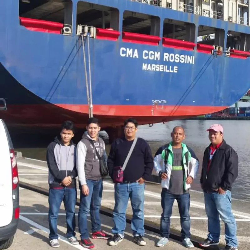 "Crew of CMA CGM ship picked up by Region Taxi Spijkenisse for transportation between port and airport"