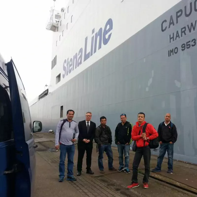 "Crew of Stena Line customer picked up by Region Taxi Spijkenisse for group transportation to port or airport"